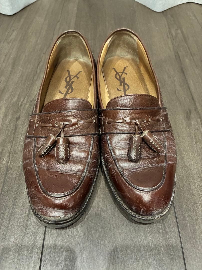 YSL Paris サンローラン タッセルローファー ブラウン - メルカリ