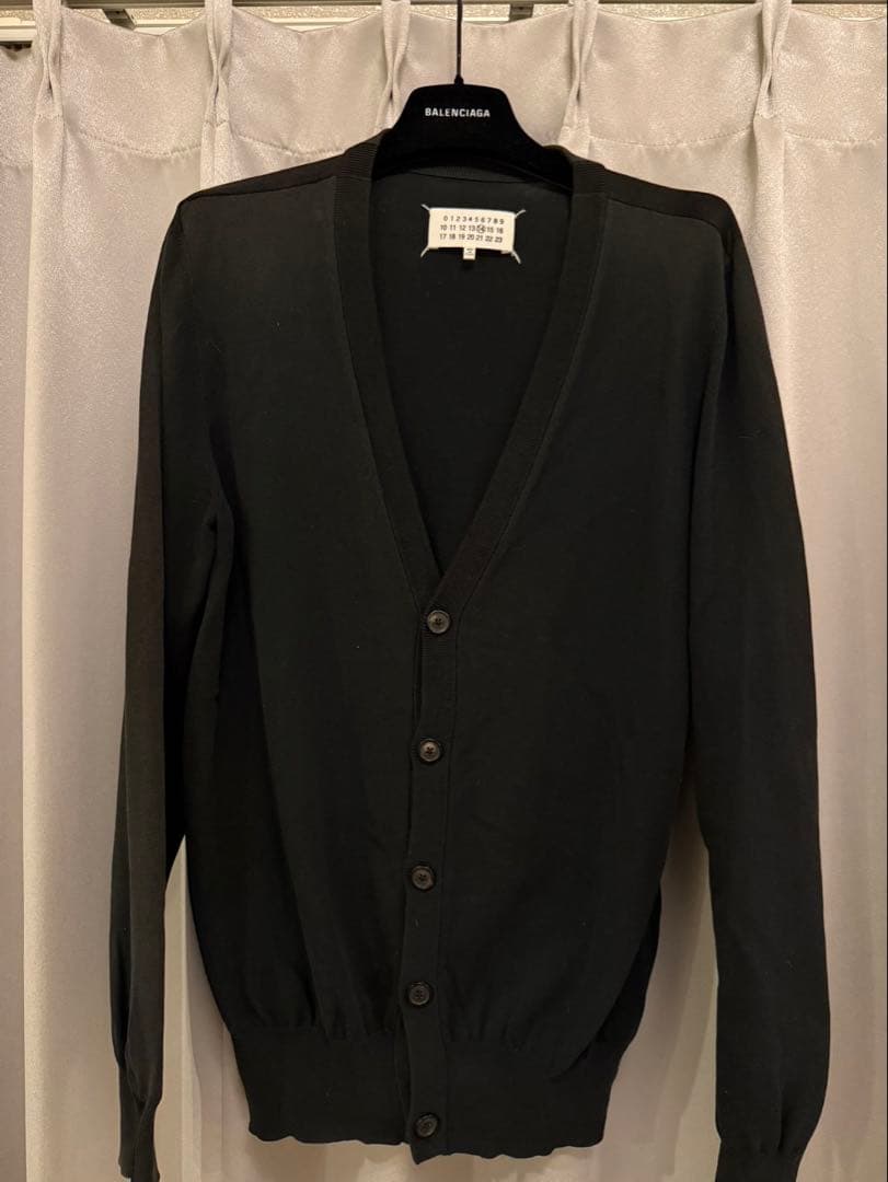 【マルジェラ】人気ブラックカーディガンM Maison Margiela(メゾン マルジェラ)｜【MEN】Vネック ウールリネン