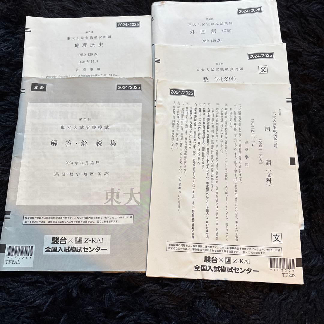 2024/2025駿台 第2回東大入試実戦模試 - メルカリ