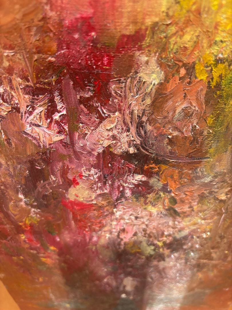 【B4】自作抽象油画「郷望」