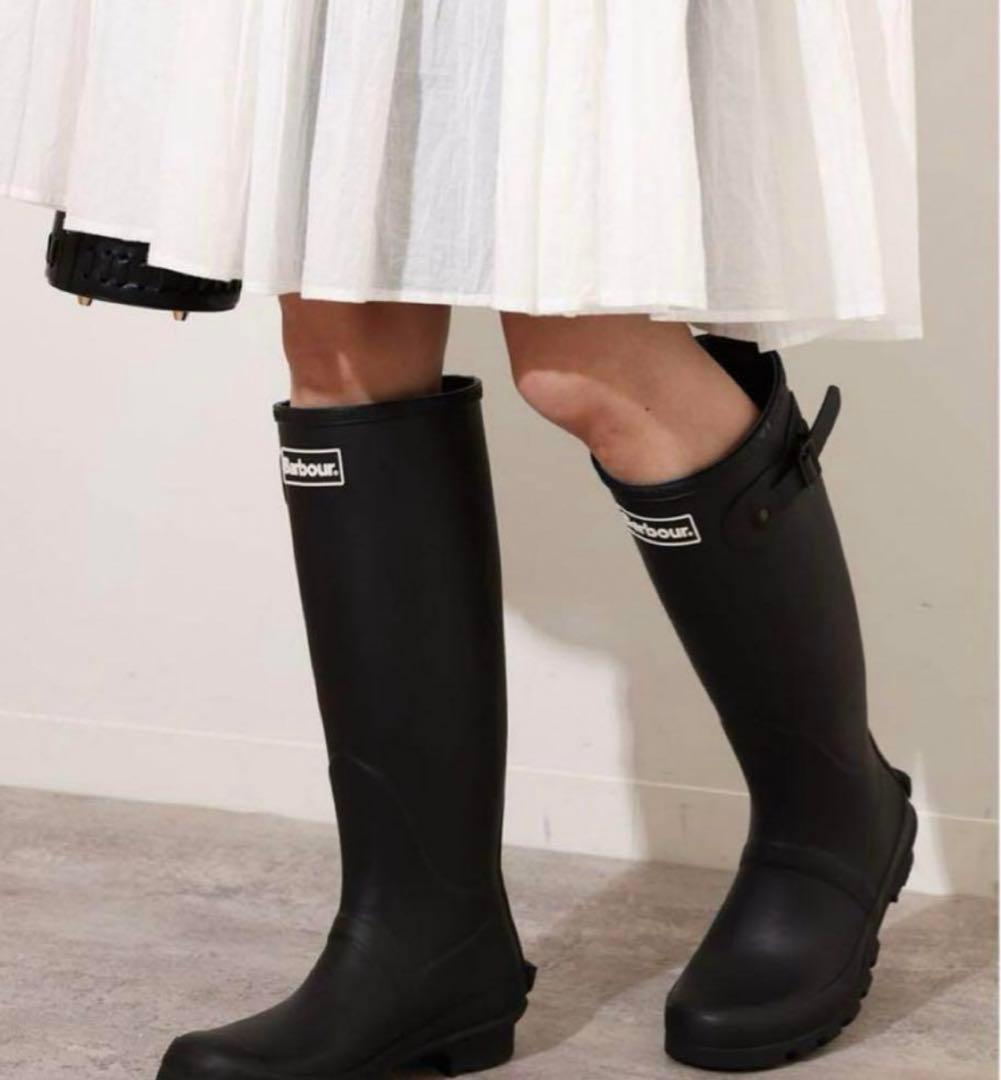 Barbour 長靴 黒 チェック柄 Barbour 長靴 黒 チェック柄 - メルカリ