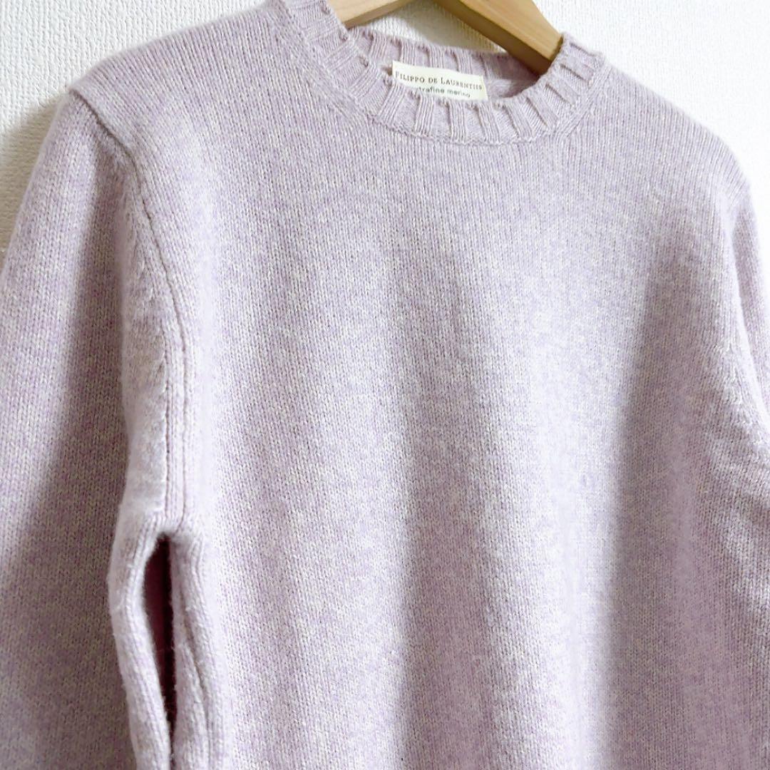 FILIPPO DE LAURENTIIS✨ラベンダー クルーネック ニット - トップス