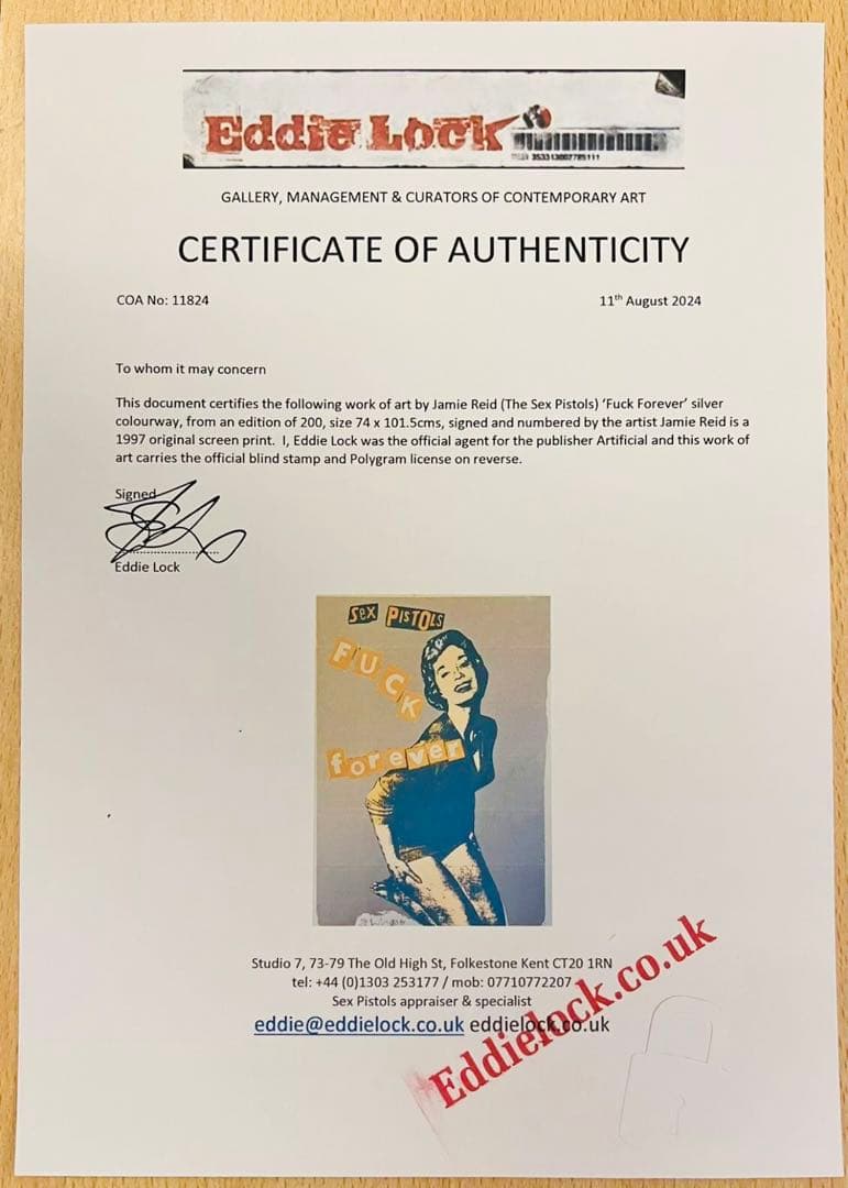 JAMIE REID ジェイミーリード シルクスクリーン kaws アンカバ - メルカリ