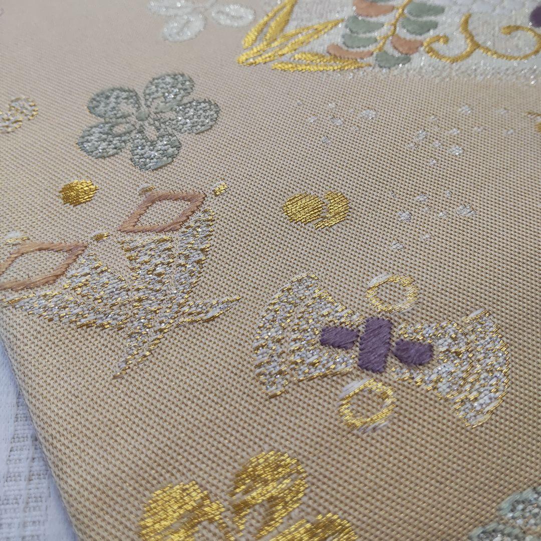 袋帯】幸せを結ぶ帯＊鳳凰と宝尽くしが織りなす西陣の華やぎ 生成り色