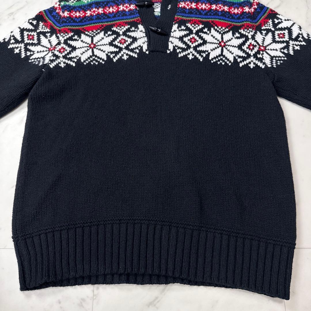ポロバイラルフローレン カシミヤ混 ニット セーター ノルディック 黒
