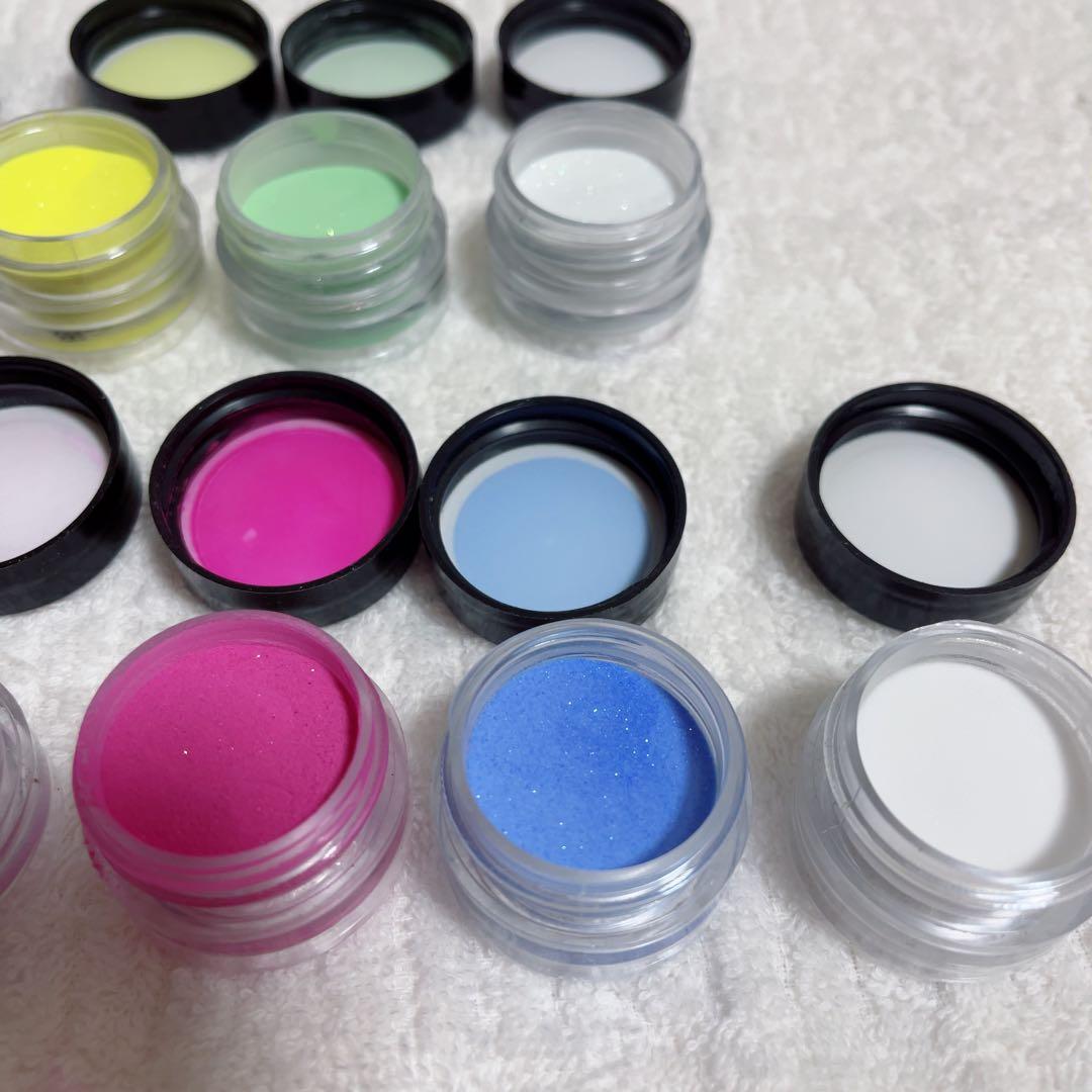 EZflow アクリルパウダー 9個 カラーパウダー グリッターパウダー