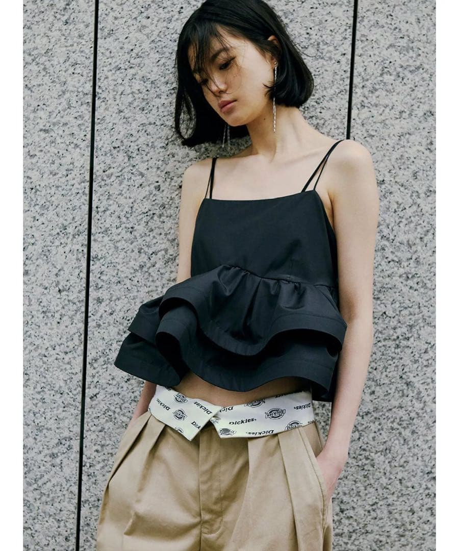 FRAY ID ラッフルヘムデザインキャミソール BLKカラー 0サイズ - メルカリ