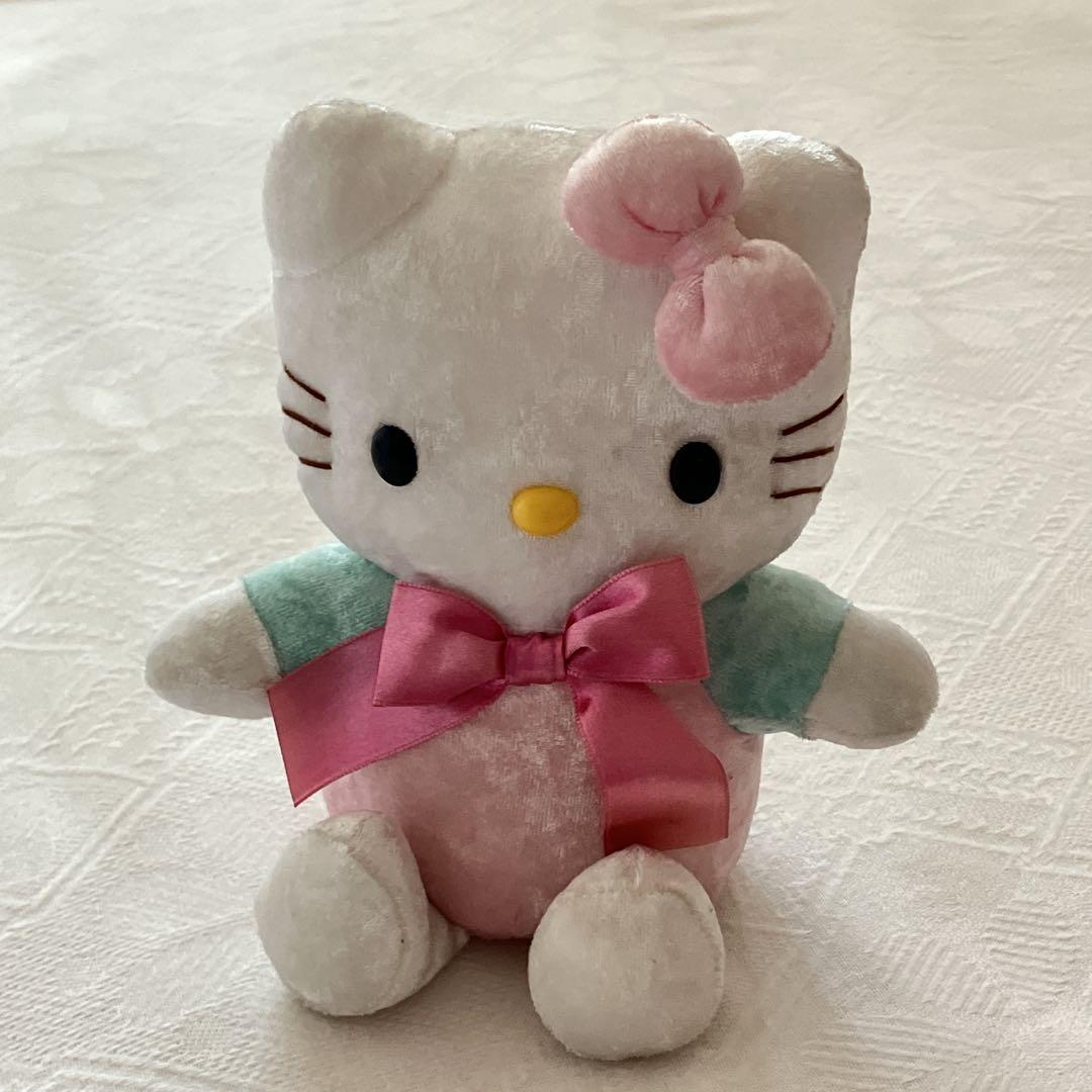 ハローキティ キティちゃん ベロア ピンクリボン ぬいぐるみ - メルカリ