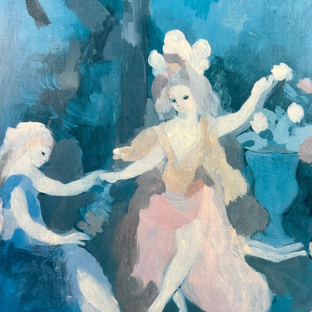 最終値下げ】マリー・ローランサン「少女たちのいる風景」工芸印刷品