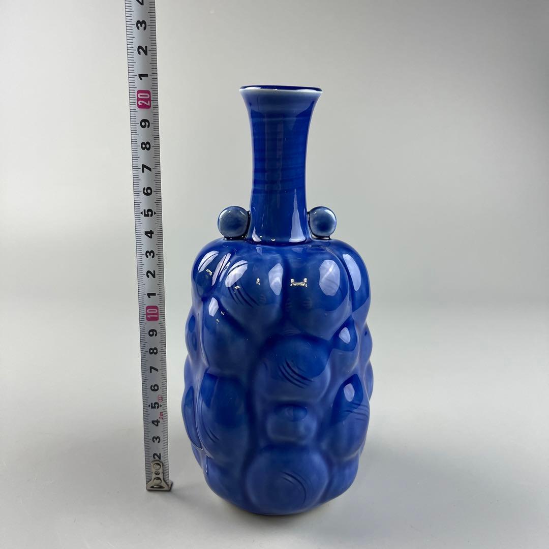 茶道具 人間国宝 加藤卓男 幸兵衛窯 瑠璃釉 花入 花瓶 壷 飾壺 - メルカリ