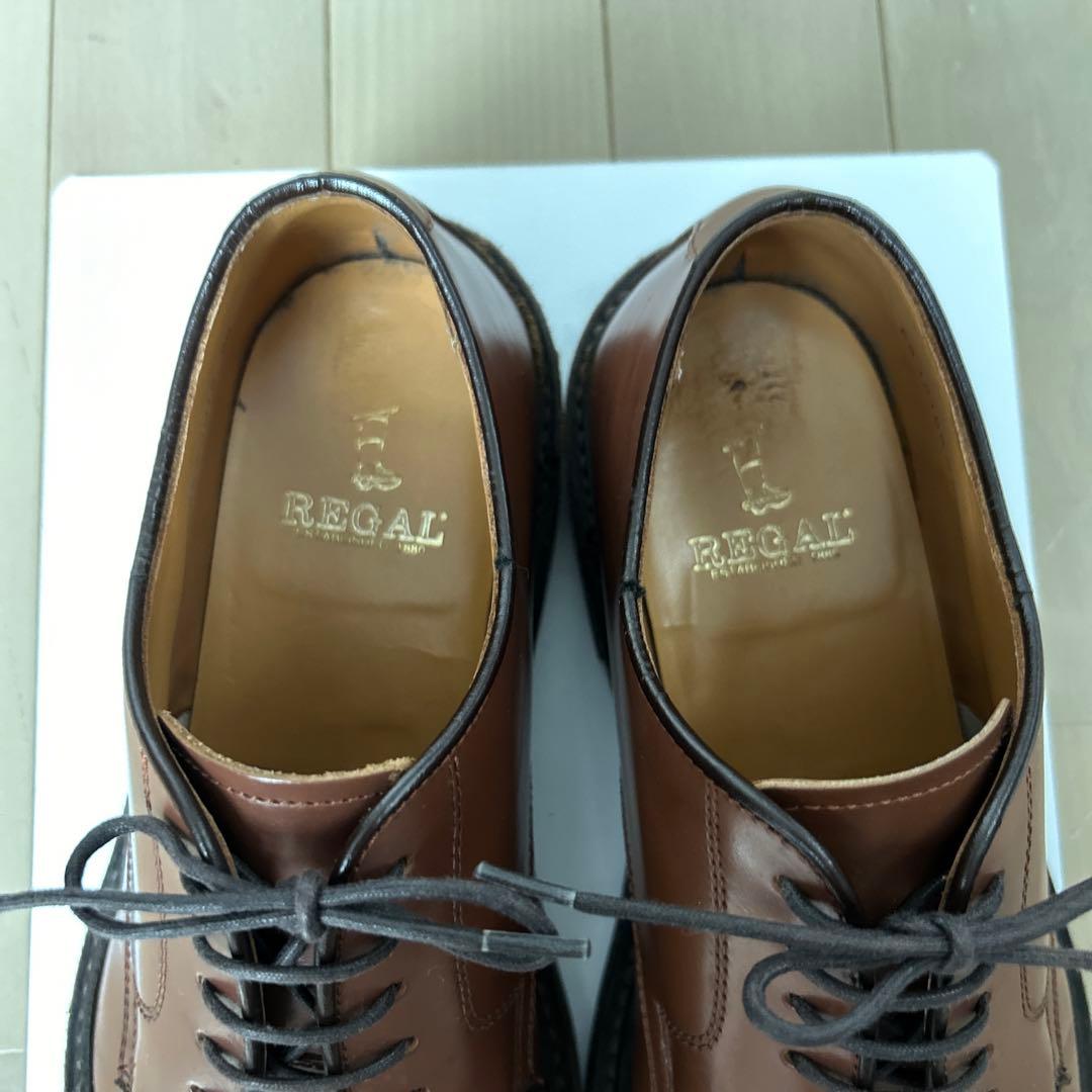 美品】REGAL リーガル ビジネスシューズ Uチップ 外羽根 JU15 茶色