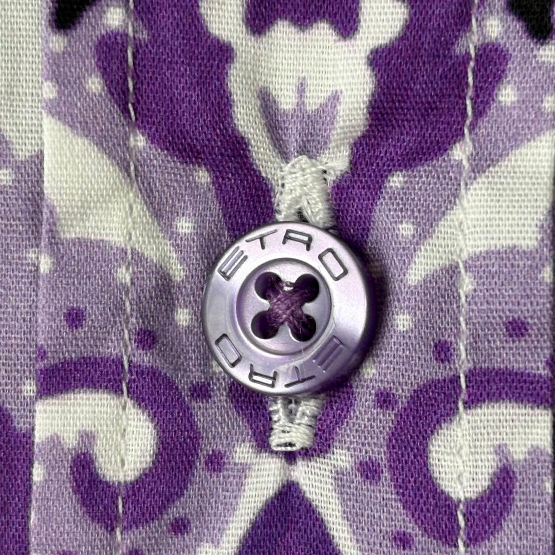 エトロ ETRO ペイズリー柄 シャツ ブラウス パープル 42 イタリア製