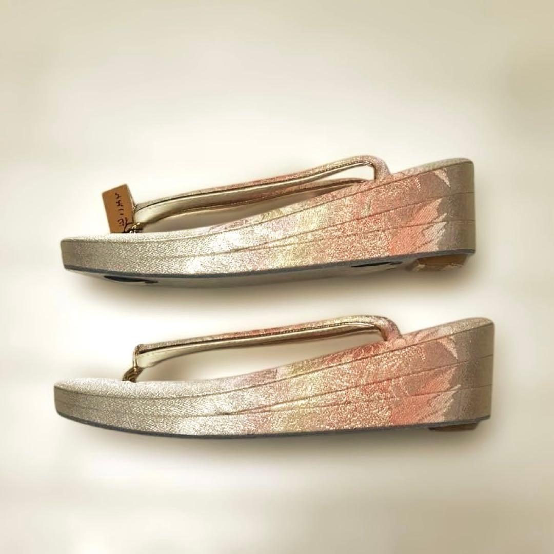 《未使用・木箱付き》佐賀錦　草履バッグセット　花こまち