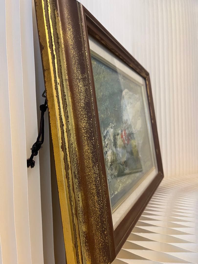 森長武雄 油彩画「鶏とひよこ」重厚額装 - メルカリ