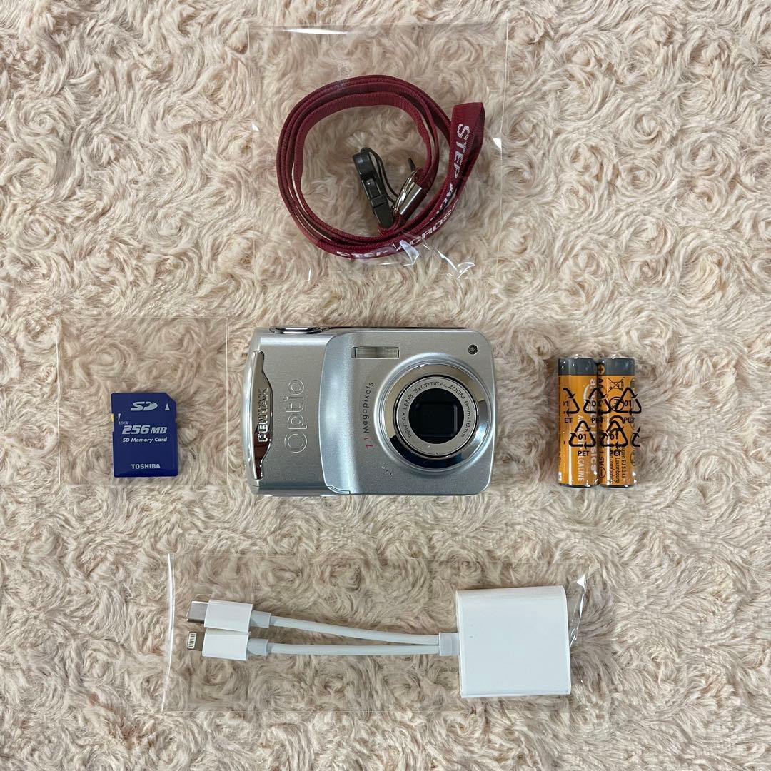 スマホ転送OK✨PENTAX Optio E30✨動作確認済 単三電池 可愛い