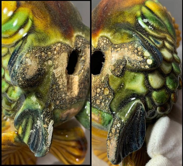 中国 三彩魚置物 f2220733