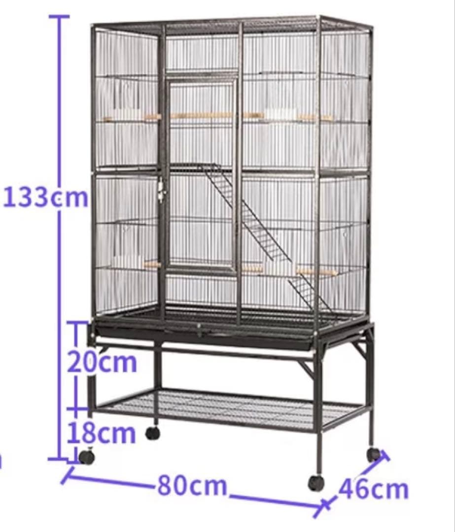 鳥かご 金属製大型のバードケージ オウム、オカメインコ、ラブバード