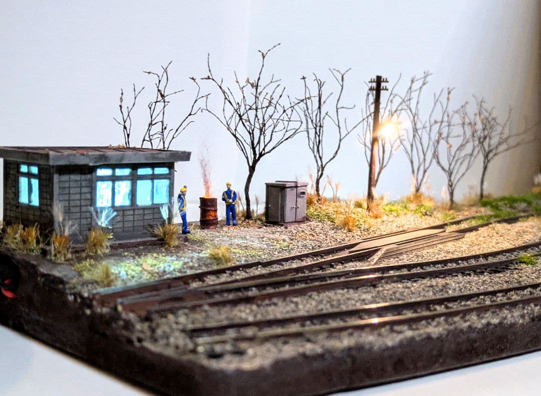 か*さ様 Nゲージ・ジオラマ展示台【昭和の秋、貨車留置線】※