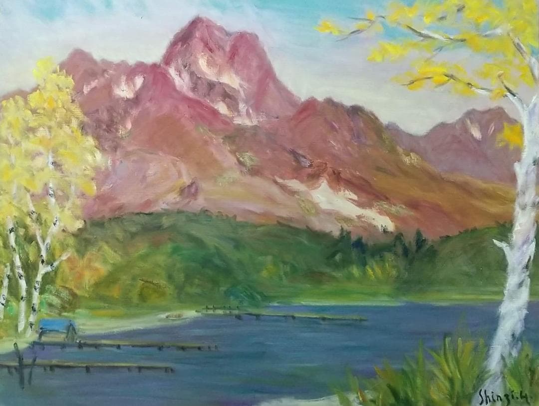 P15「晩秋妙高」1978 絵画 油絵 田崎廣助がリトグラフの版画で制作した山の絵画「晩秋の妙高」を通販で販売