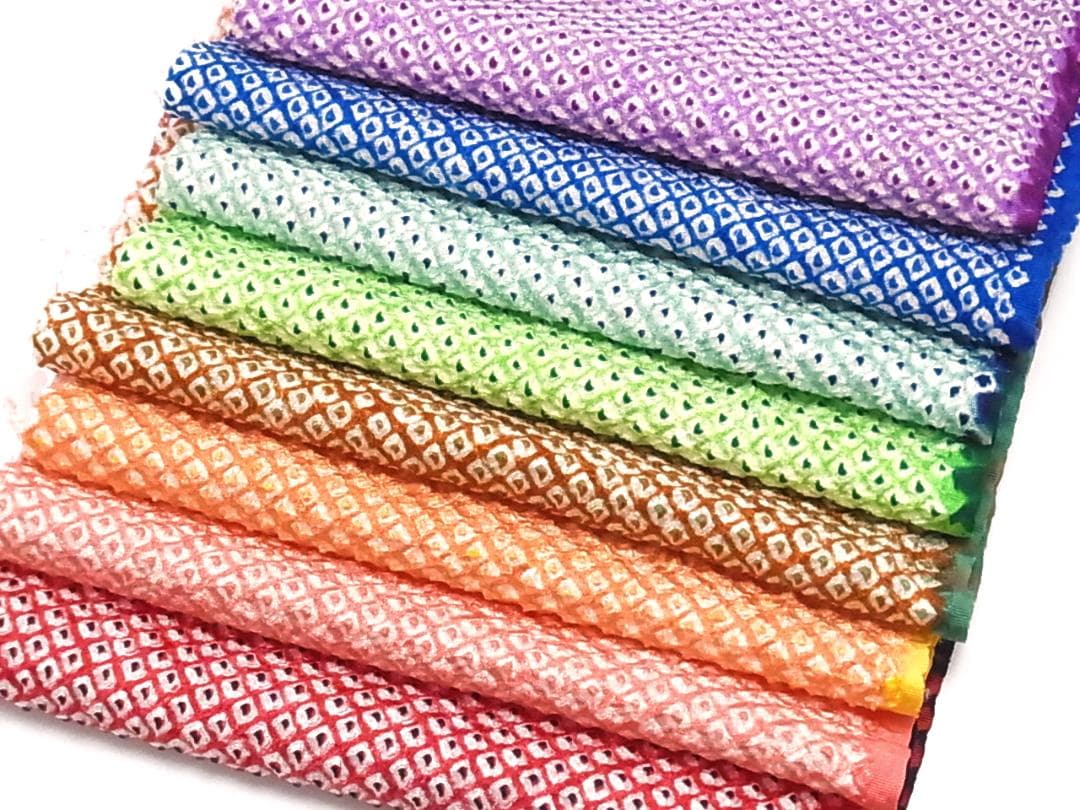 s048-b ◇正絹・絞り・着物解き・はぎれ・8枚セット - メルカリ