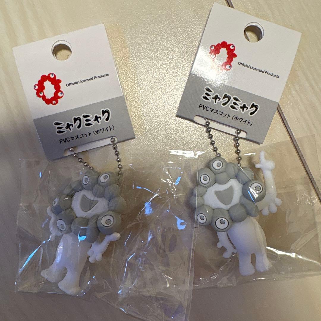 万博 expo 白ミャクミャク PVC マスコット キーホルダーAC 2点セット