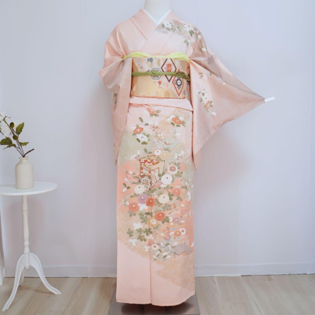 訪問着　4点フルセット 404Ａ　七五三 お宮参り 卒業式　入学式　結婚式 七五三 母親着物 レンタル 訪問着 正絹 小学校 卒業式 入学式 幼稚園