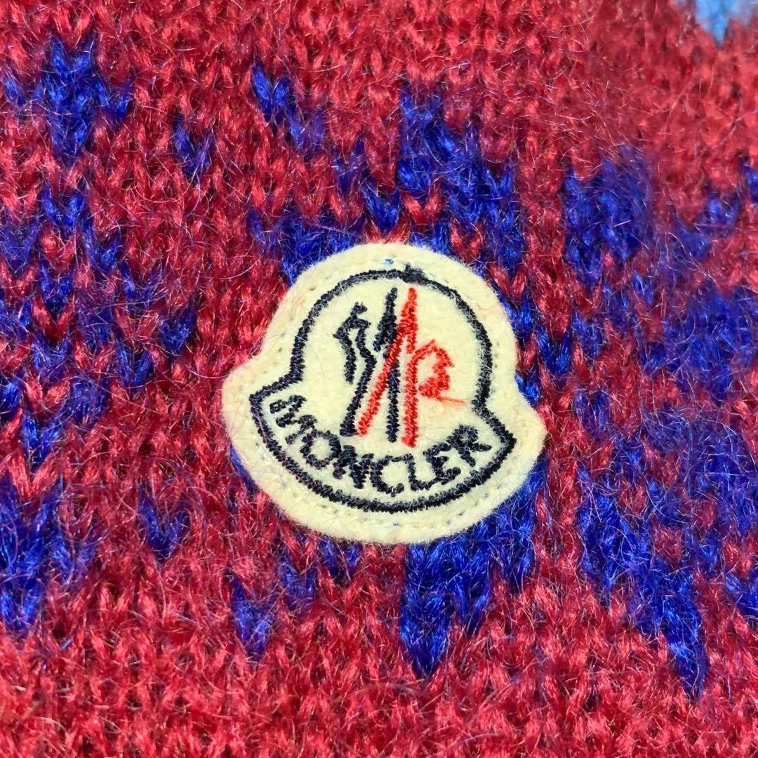 希少☆ モンクレール フェアアイル柄 ニットセーター ブルー 青 5P31