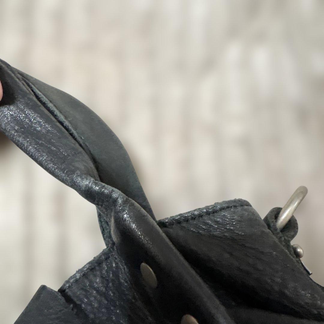 TRES シボ革 2way ショルダーバッグ スタッズ ブラック 黒 y2k - メルカリ