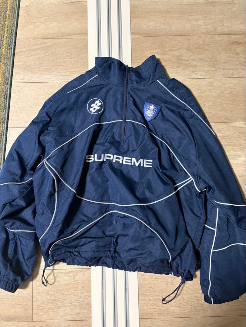 Supreme ネイビー ハーフジップジャケット - メルカリ