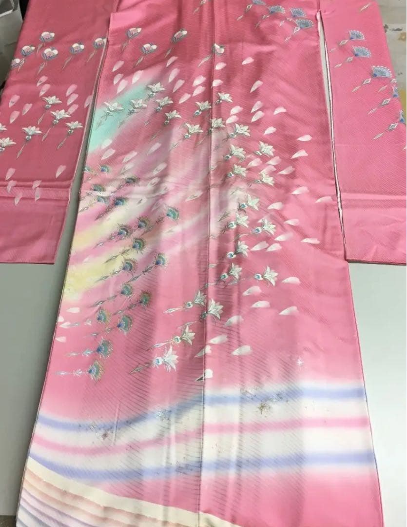 ワ【12-8】npps◆未着用◆正絹◆振袖５点セット