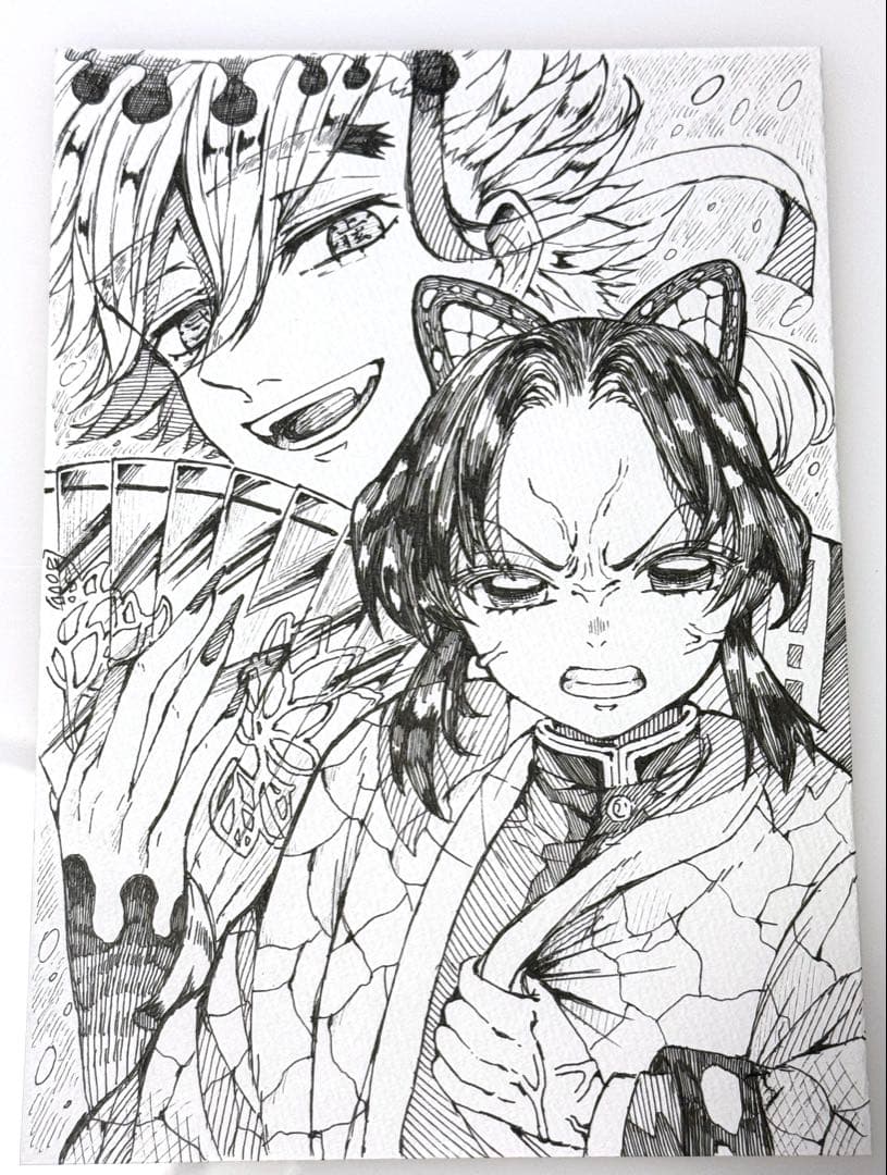ハ*ヒ様 鬼滅の刃 無限城編 童磨 胡蝶しのぶ 手描き イラスト - メルカリ