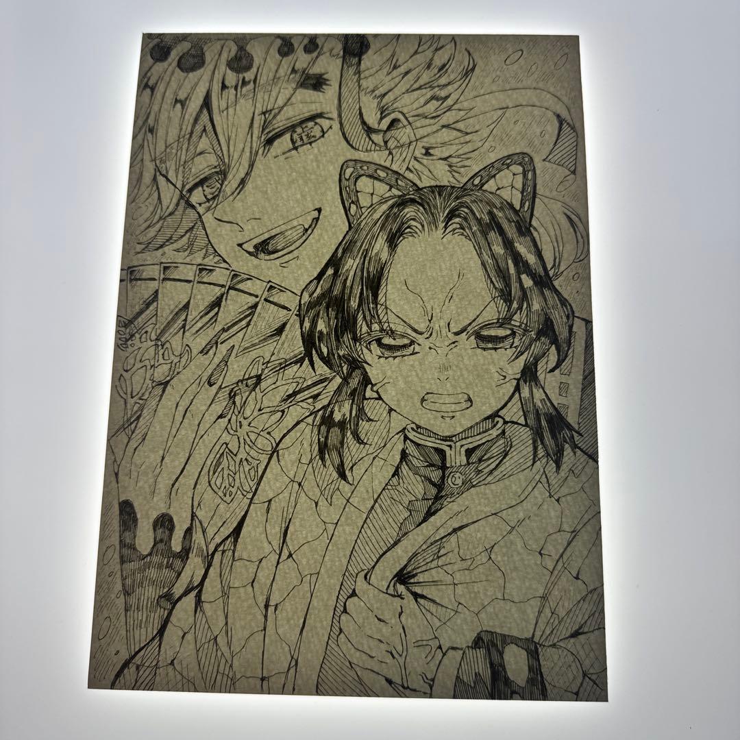 ハ*ヒ様 鬼滅の刃 無限城編 童磨 胡蝶しのぶ 手描き イラスト - メルカリ