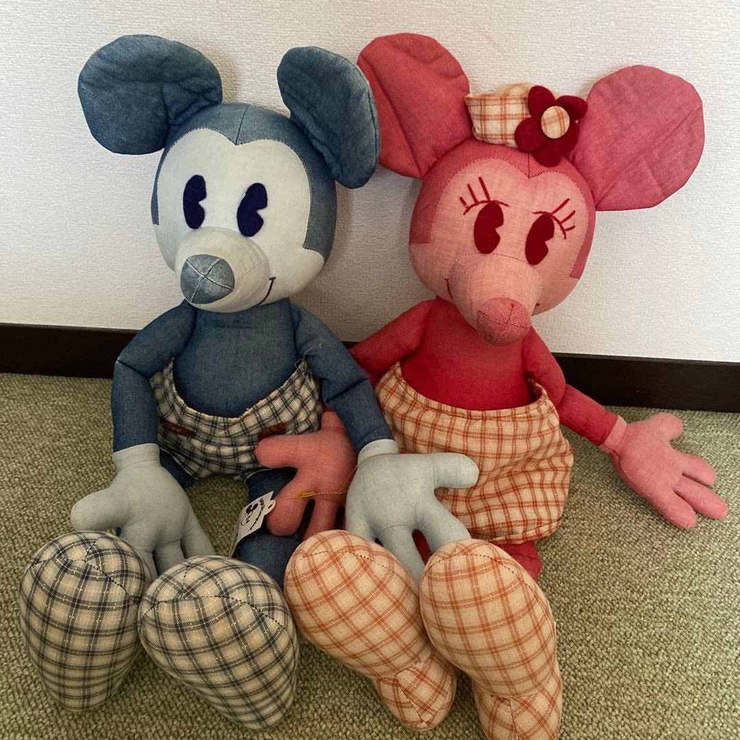 レトロ】 ディズニーぬいぐるみ 55cm ミッキー・ミニー ぬいぐるみ