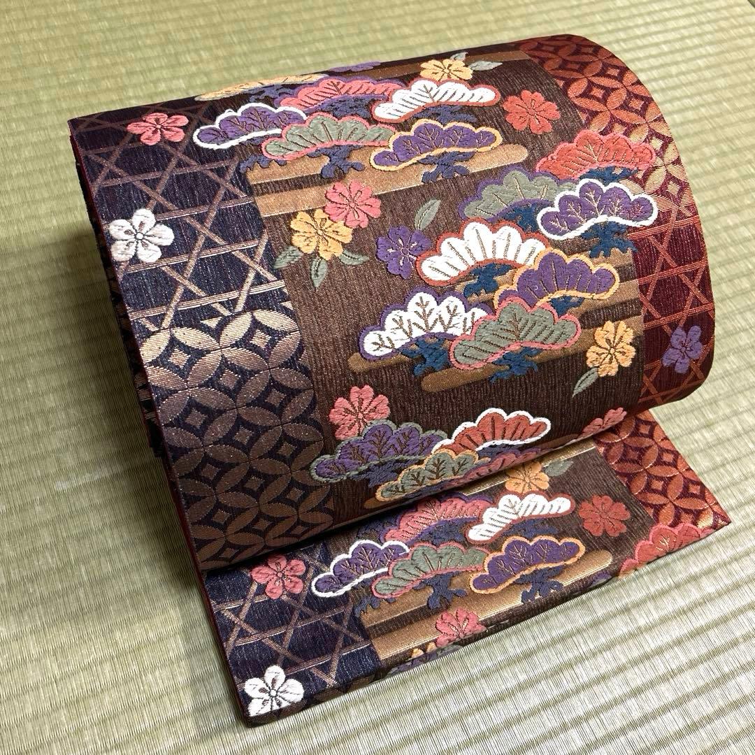 正絹 袋帯 【松 花 七宝模様】 - メルカリ