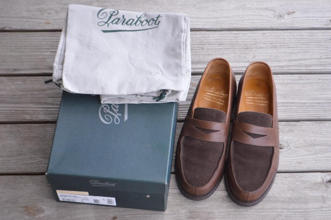 美品 PARABOOT DAX UK5 ダークブラウン ローファー - メルカリ