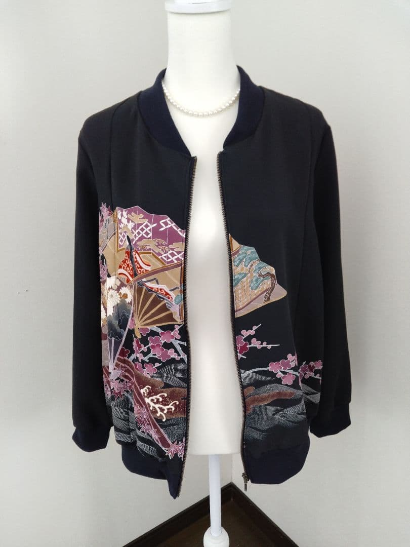 着物リメイク スカジャン、ブルゾン - メルカリ