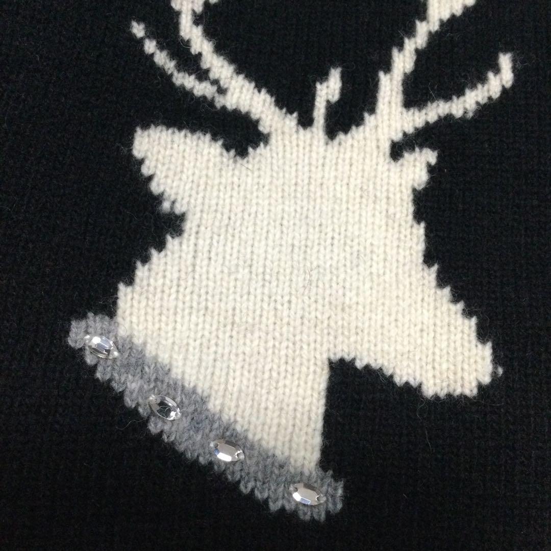 希少】美品☆ピンクハウス ファー襟トナカイ ビジュー ニット