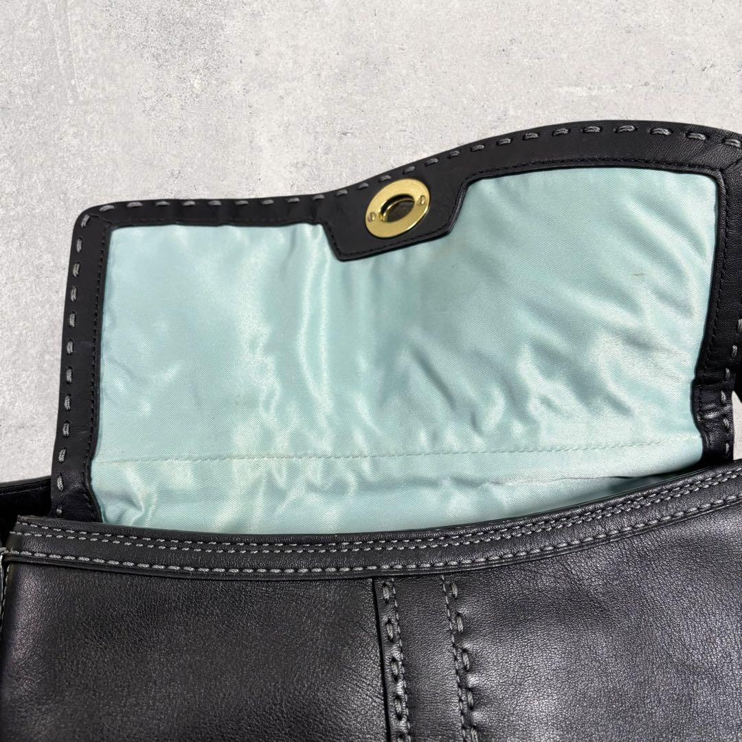 コーチ ソーホー ワンショルダーバッグ レザー 黒 ターンロック 保存袋