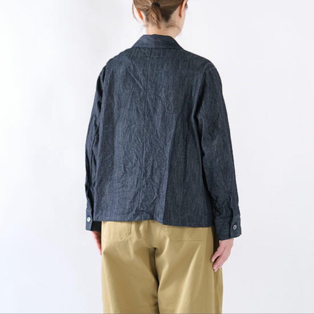 美品】 ミズイロインド デニム コンパクト シャツ インディゴ