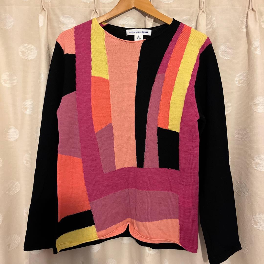 コムデギャルソンシャツ　24aw カラーニット ☆24AW☆COMME des GARCONS SHIRT STRONG WILL Embroidery Knit (COMME