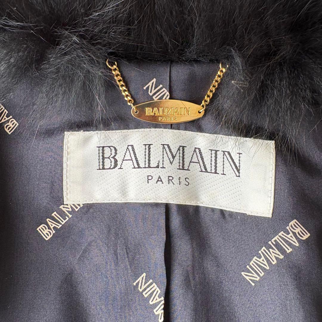 最高級✨《バルマン》カシミヤ100% フォックスファー 裏地シルク ポンチョ