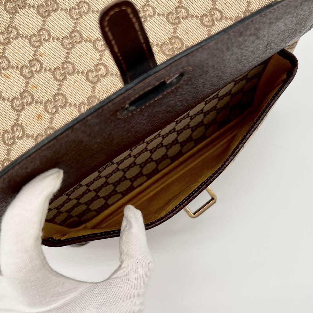 希少 GUCCI ショルダーバッグ GG キャンバス レザー BOX型 - メルカリ