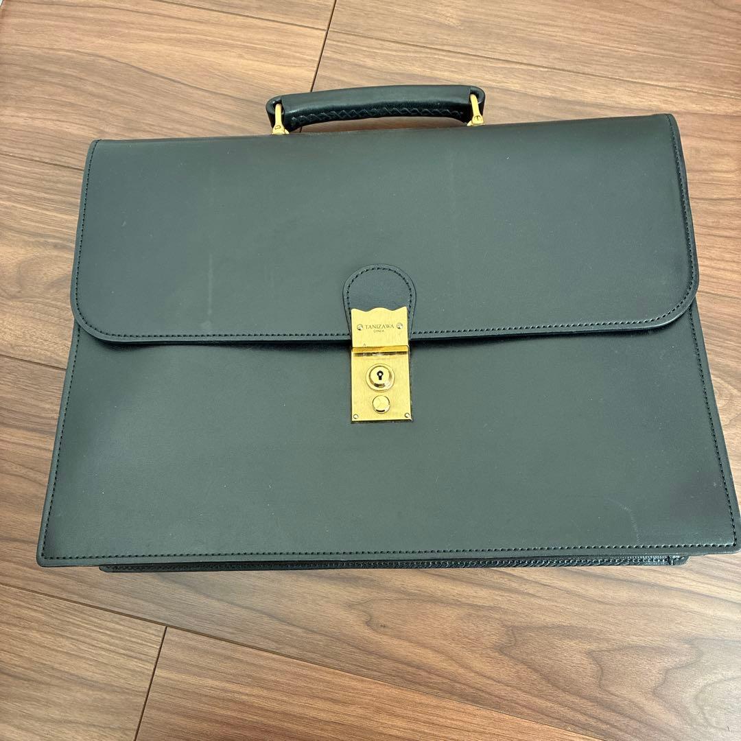 TANIZAWA Ginza 黒 レザー ビジネスバッグ 極上☆銀座タニザワ/GINZA TANIZAWA【☆レザー/ブリーフケース】メンズ