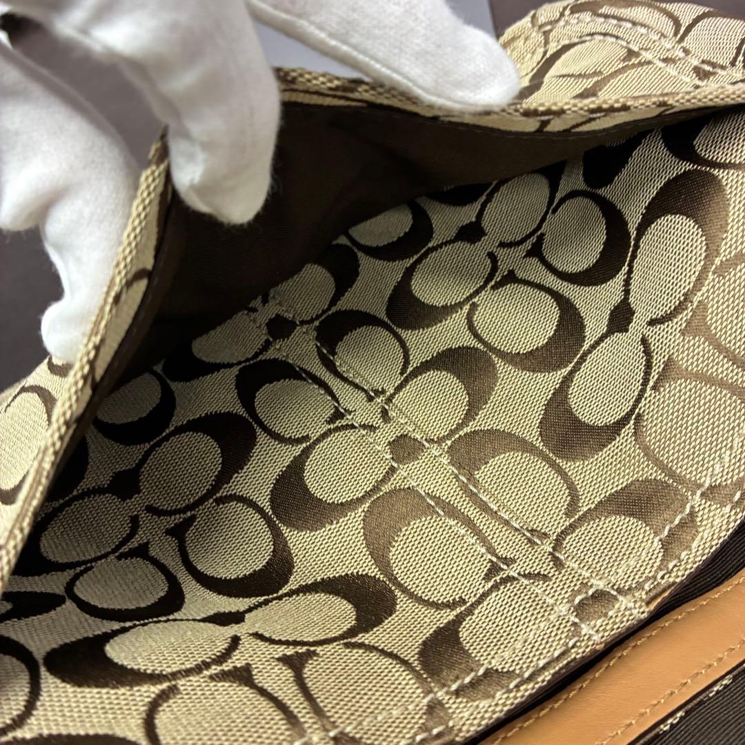 鑑定済み・タグ付き】COACH シグネチャー F13113 ワンショルダー