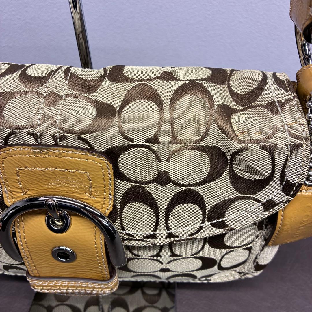 鑑定済み・タグ付き】COACH シグネチャー F13113 ワンショルダー