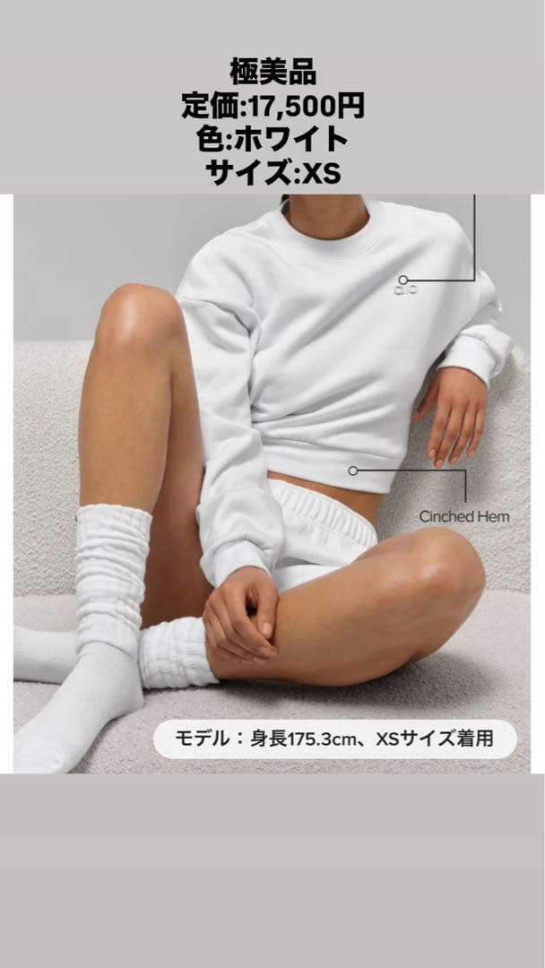 極美品　Aloyoga クロップド Accolade クルーネック XS Alo yoga アロ クロップドAccolade クルーネック xsサイズ 楽天市場