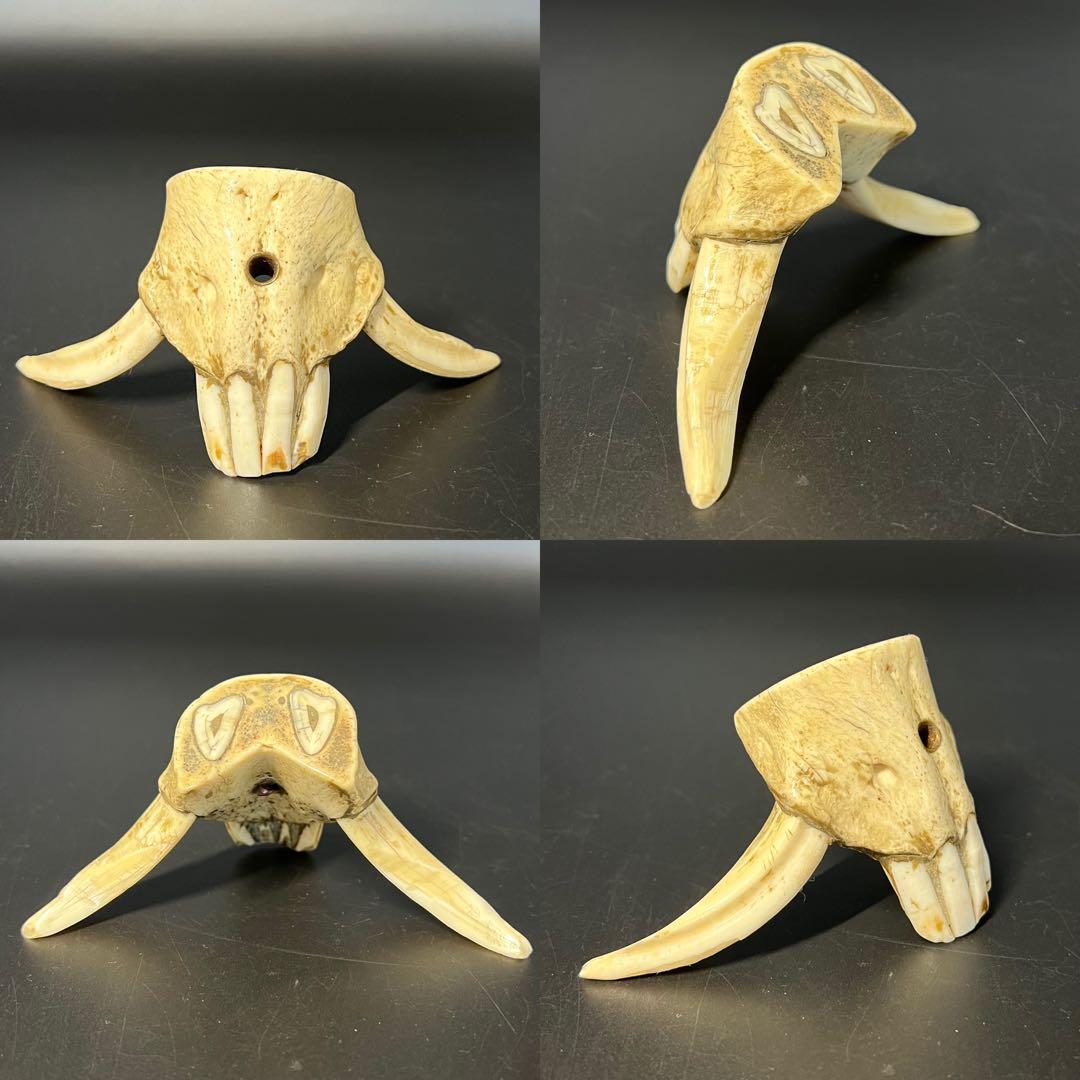 ◎古道具 庵々◎江戸-明治期 獣牙根付□提げ物山伏猟師魔除け呪物