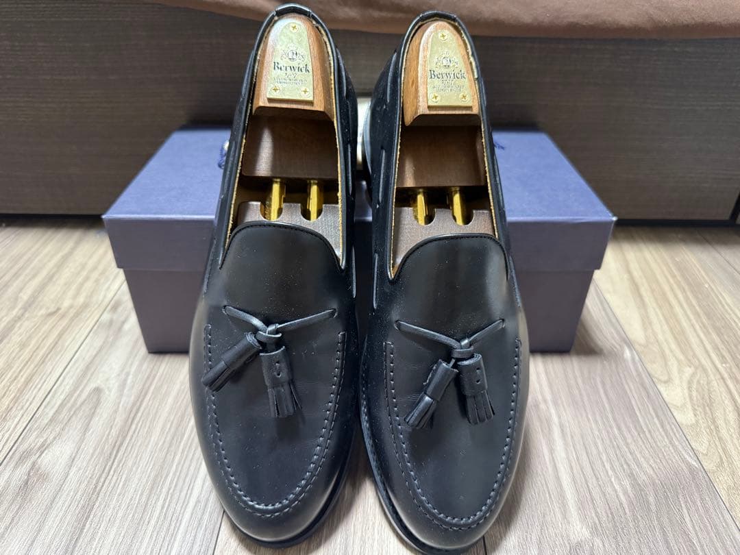 極美品　Berwick タッセルローファー　28.5cm ブラック　レザーソール