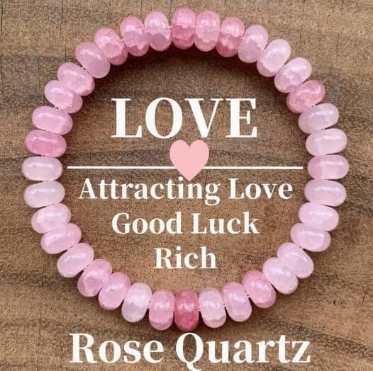 愛を引き寄せる 恋を呼ぶ 恋愛成就 ローズクォーツブレスレット LOVE