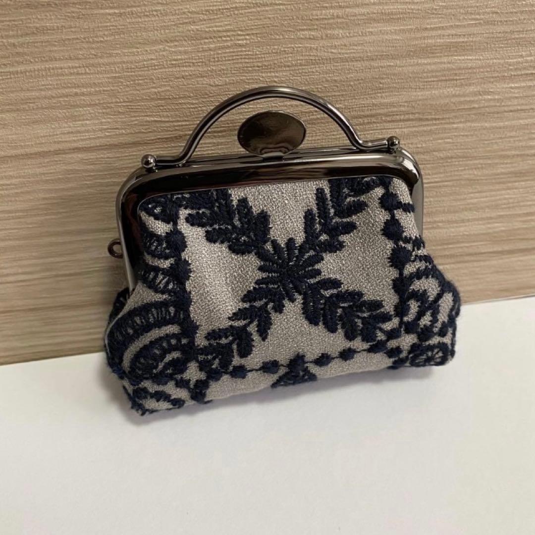 ミナペルホネン 押し口がま口ポーチ ハンドメイド forest tile - メルカリ